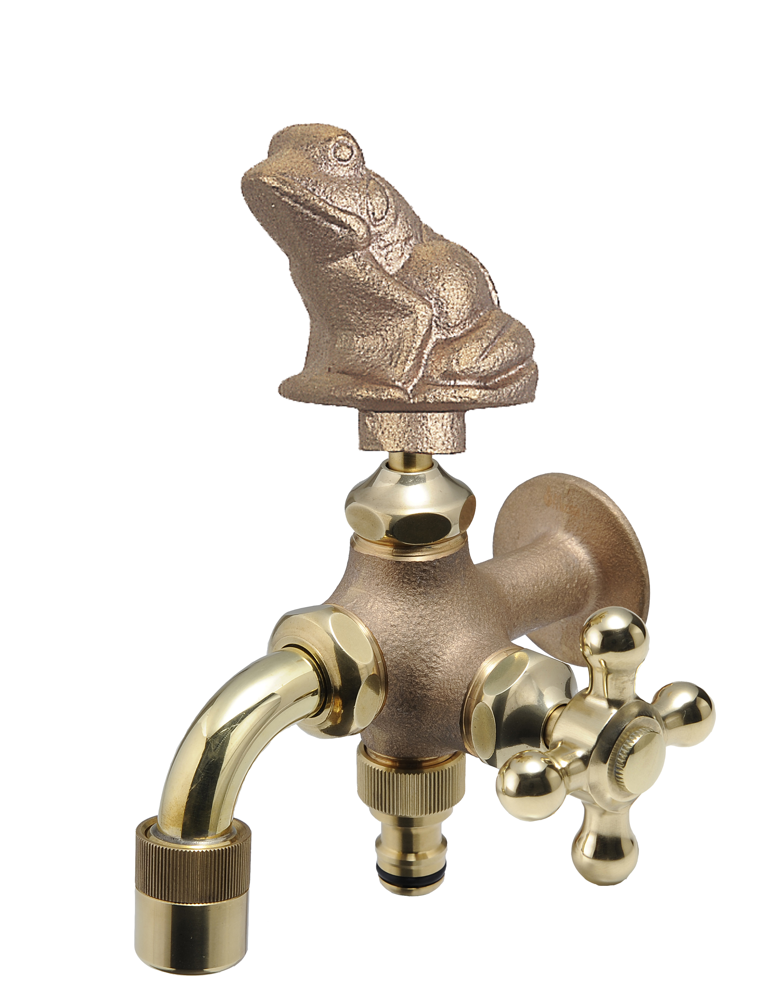 二口万能胴長水栓 カエル | 造園資材館