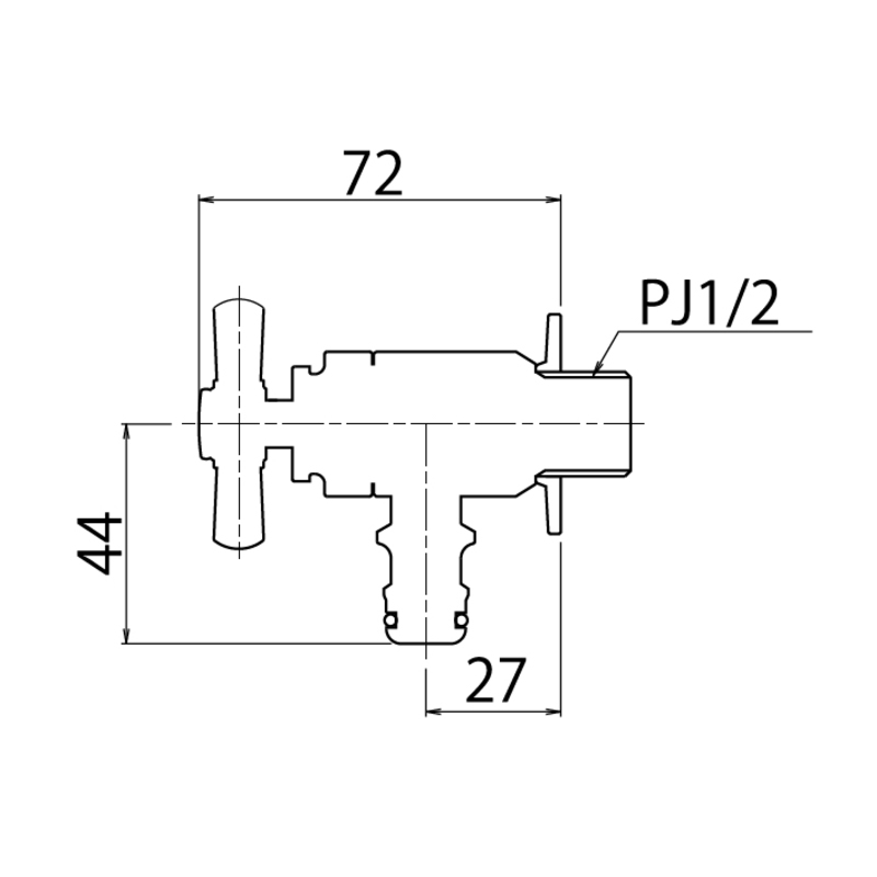 ホース接続水栓一文字ハンドル メッキ | 造園資材館